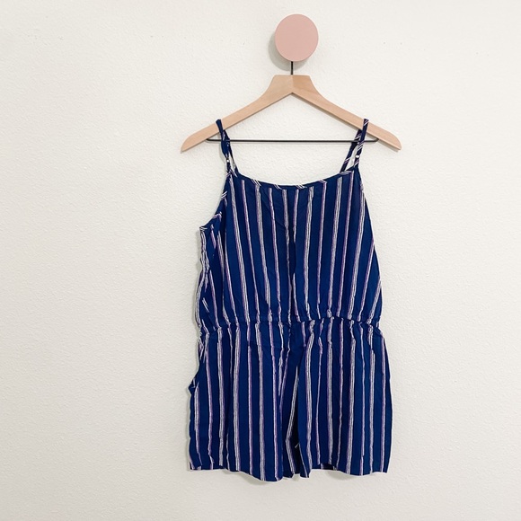 Banana Republic Surplice Stripe Drawstring Romper Size - Picture 5 of 6